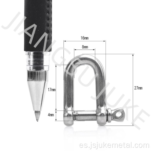 Grillete de forma de acero inoxidable D